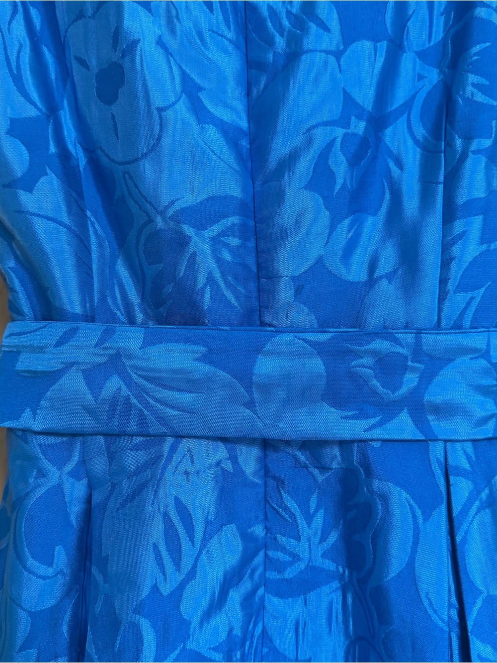 Small Kate Spade Alice Tropical Foliage Bright Blue Floral Brocade Dress - Picture 13 of 14